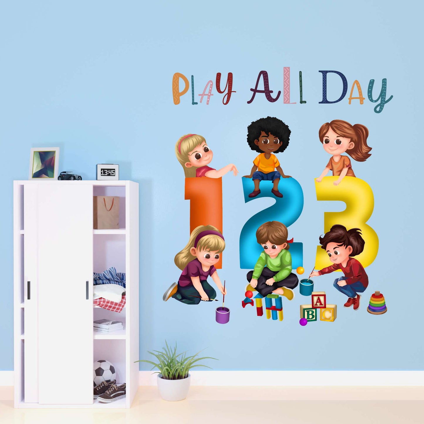 Design With Vinyl Playful Kids Wall Decal 123 Colorful 123 Numbers Playful Kids Wall Art Design