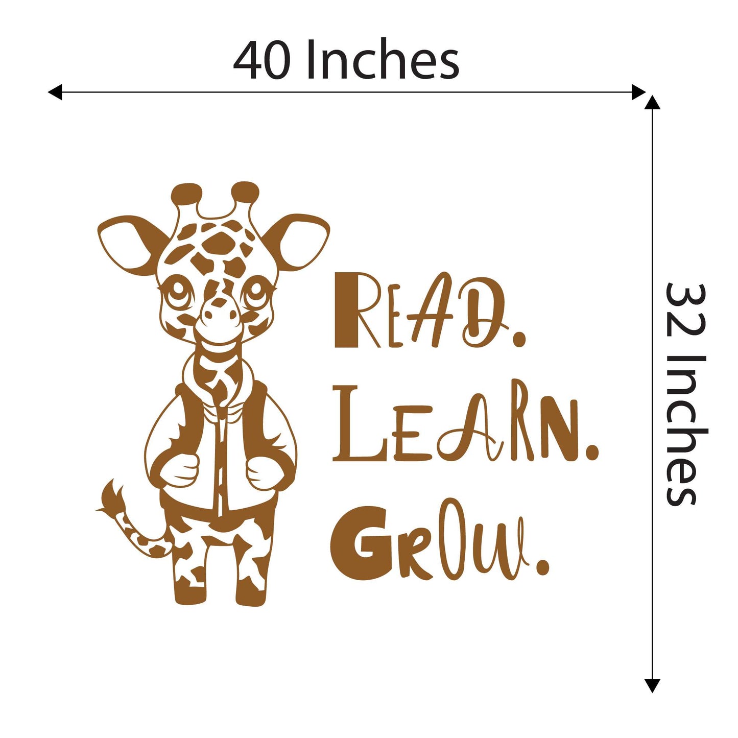 Design With Vinyl Adorable Animal Wall Decal Read Learn Grow Cute Cartoon Giraffe Kids Room Wall Design