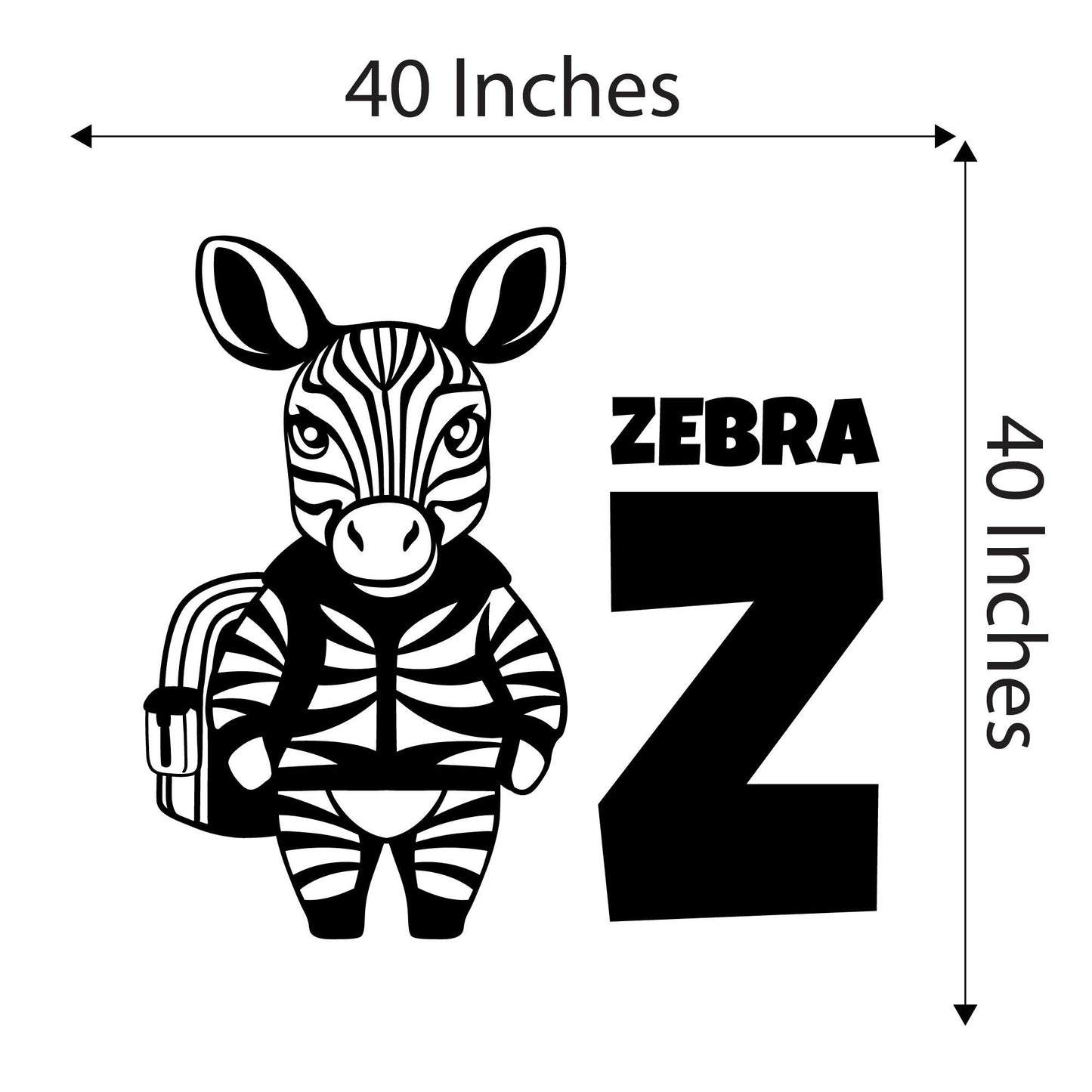 Design With Vinyl Adorable Animal Wall Decal Zebra Z For Zebra Cartoon Cute Zebra Wall Design