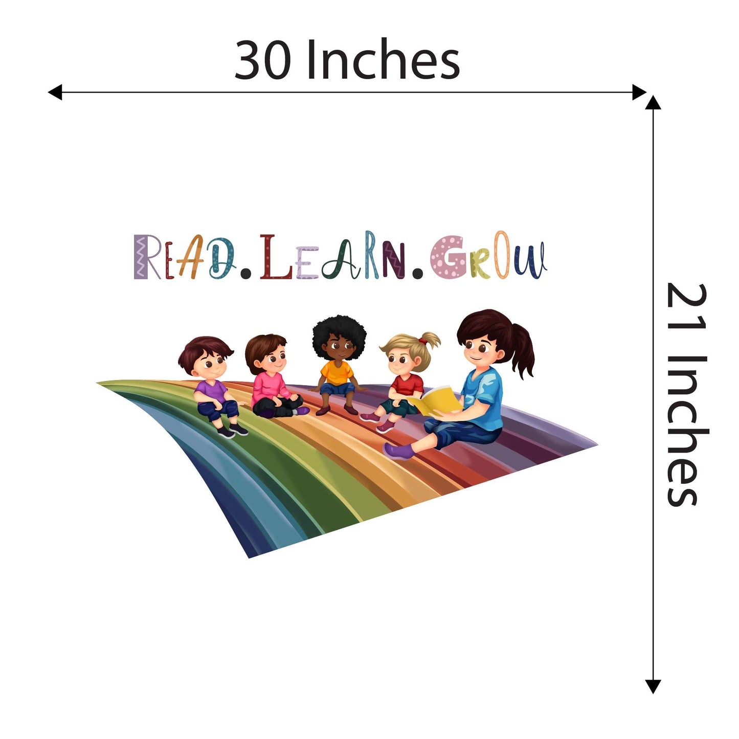Design With Vinyl Playful Rainbow Wall Decal Play Learn Grow Cute Playful Children Playing On Rainbow Design