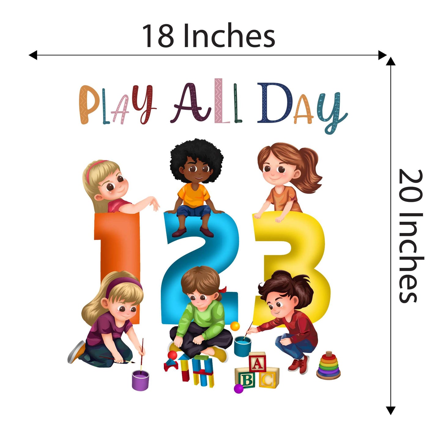 Design With Vinyl Playful Kids Wall Decal 123 Colorful 123 Numbers Playful Kids Wall Art Design