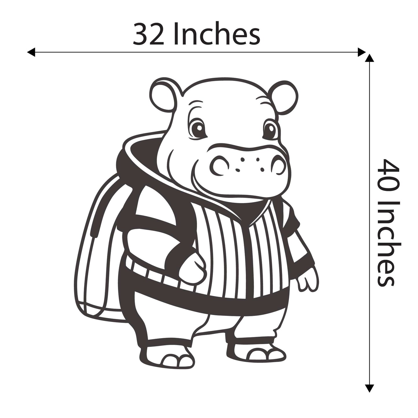 Design With Vinyl Adorable Animal Wall Decal Cute Cartoon Hippo Silhouette Kids Room Design