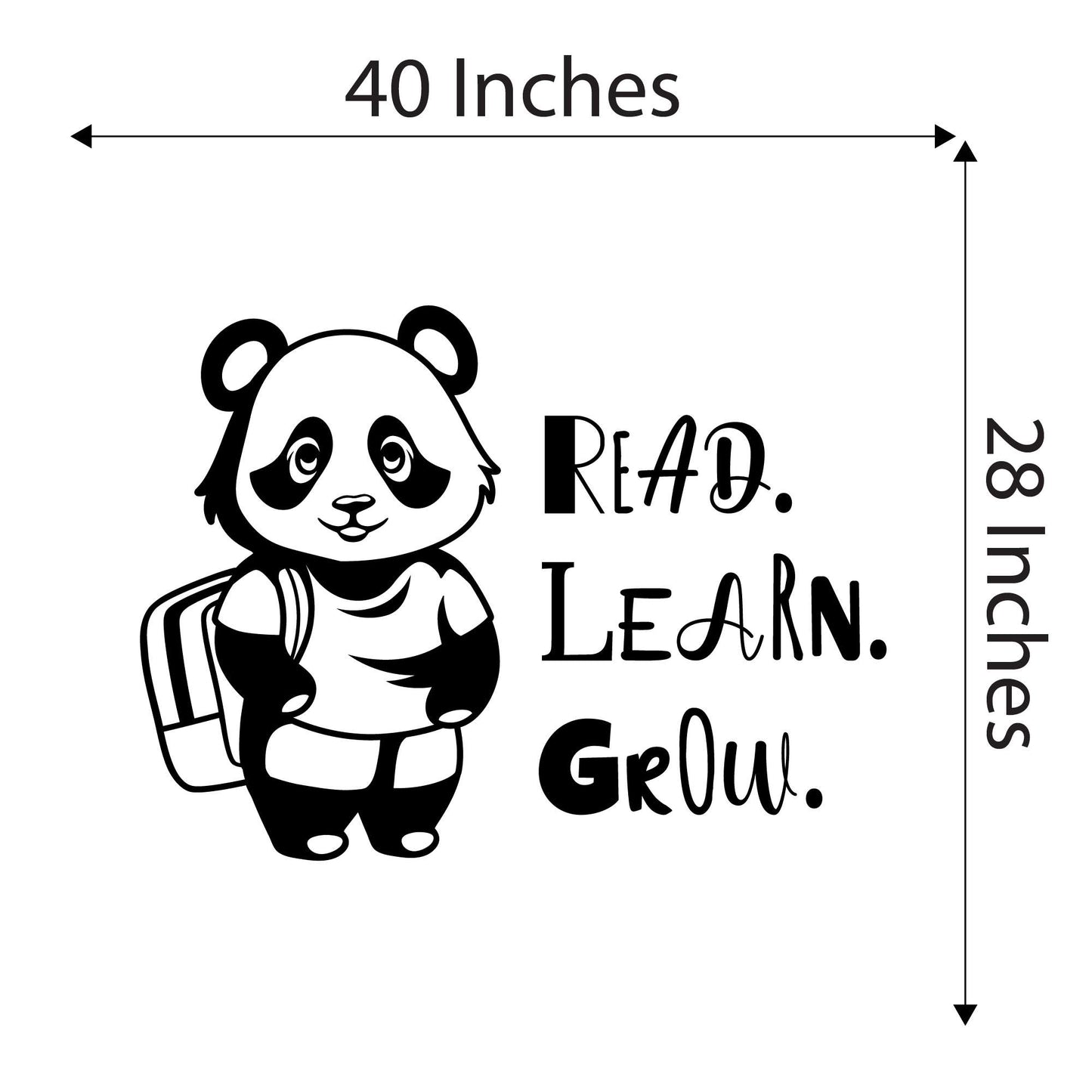 Design With Vinyl Adorable Animal Wall Decal Read Learn Grow Cute Happy Cartoon Panda Kids Room Wall Design