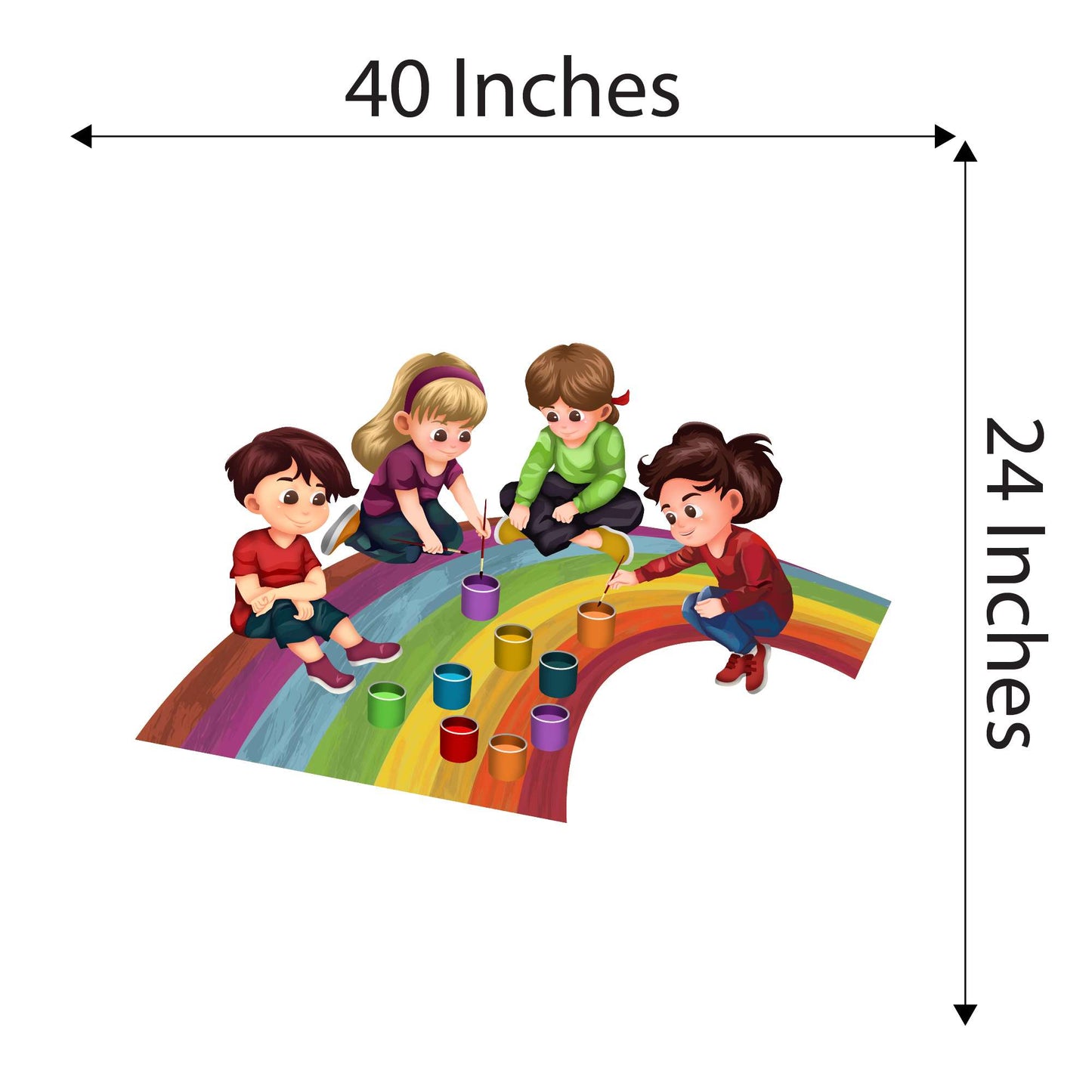 Design With Vinyl Playful Rainbow Wall Decal Cute Kids Painting On Rainbow Kids Room Design