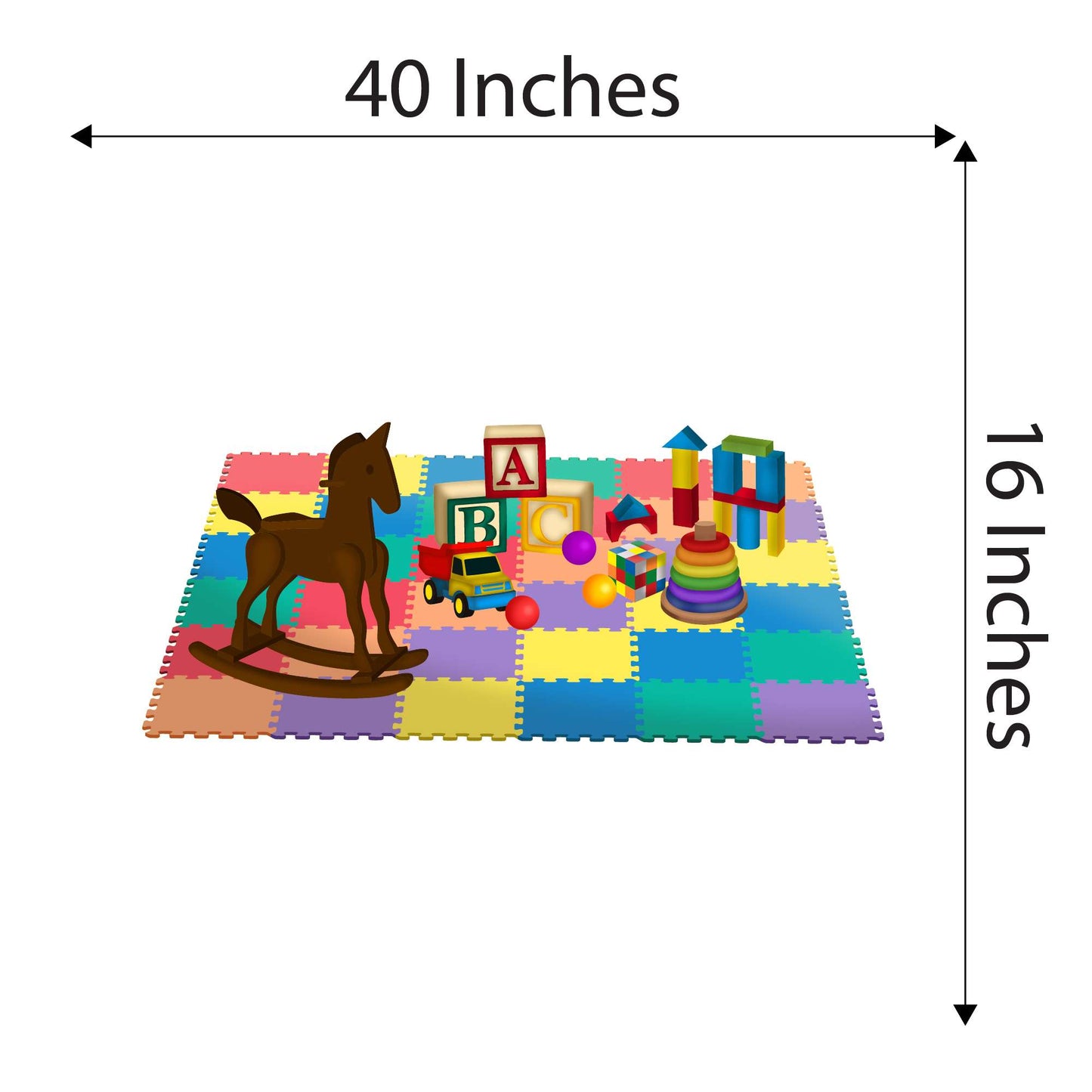 Design With Vinyl Playful Toys Wall Decal Beautiful Colorful Toys On Playmat Wall Design - Size:
