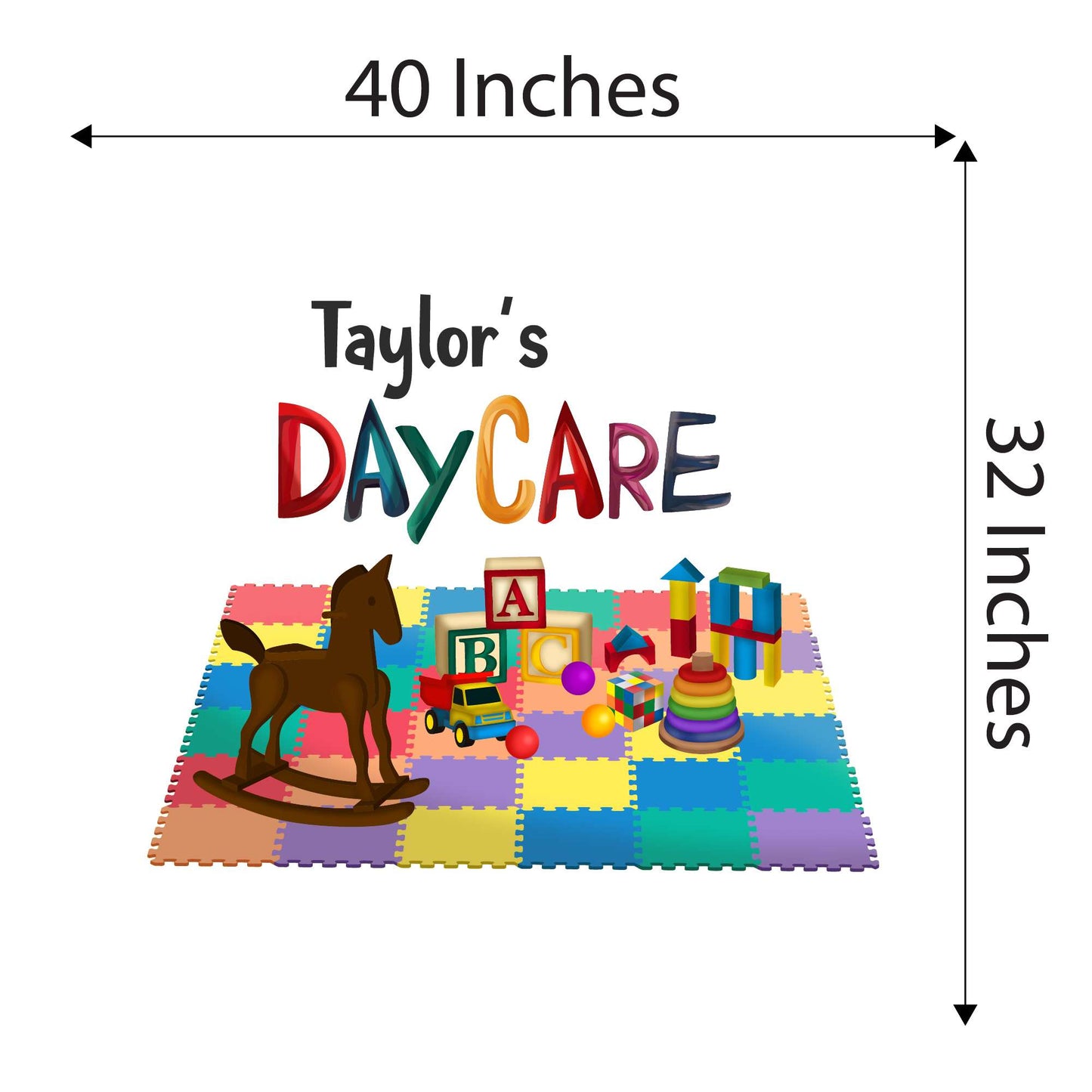 Design With Vinyl Playful Toys Wall Decal Customized Beautiful Colorful Toys On Playmat
