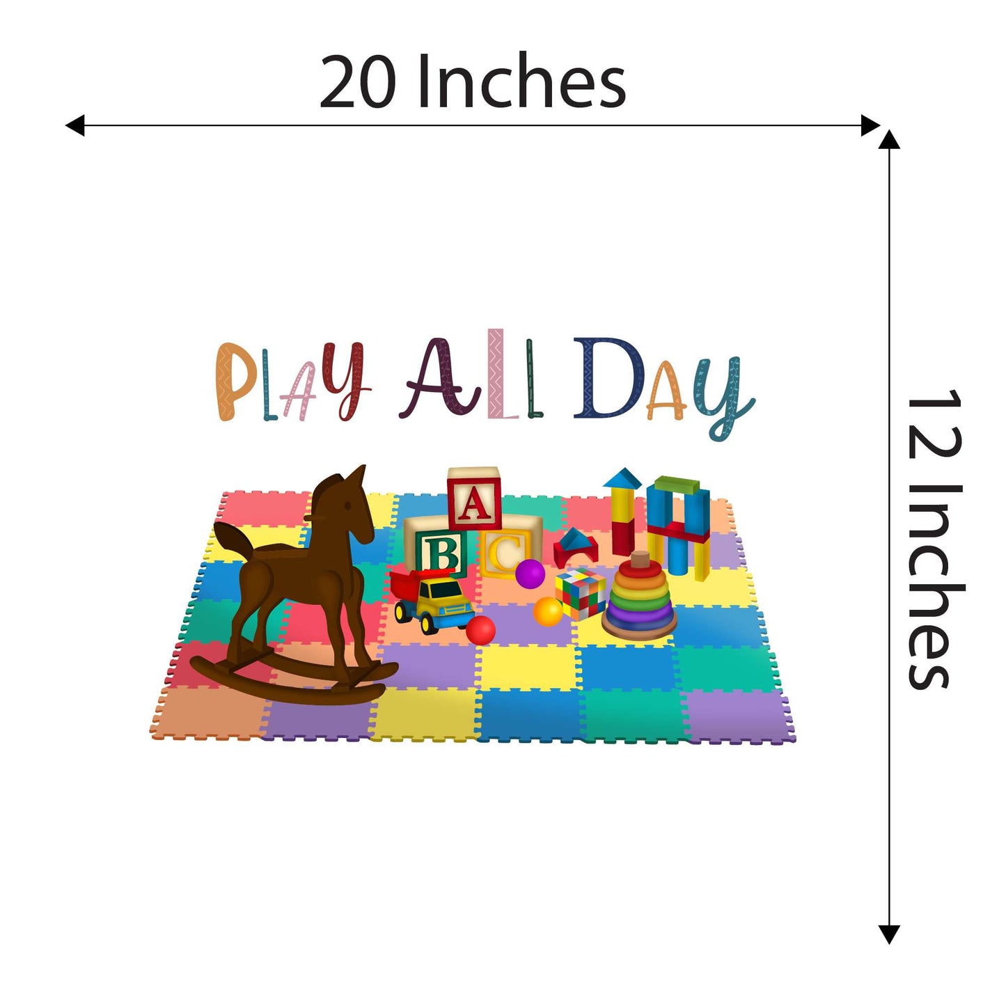 Design With Vinyl Playful Toys Wall Decal Play All Day Playful Kids Beautiful Toys On A Playmat Design