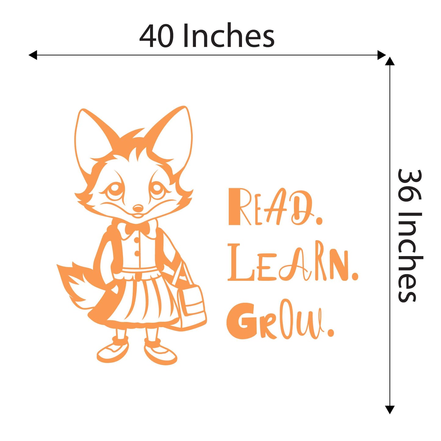 Design With Vinyl Adorable Animal Wall Decal Read Learn Grow Cute Happy Cartoon Fox Kids Room Wall Design