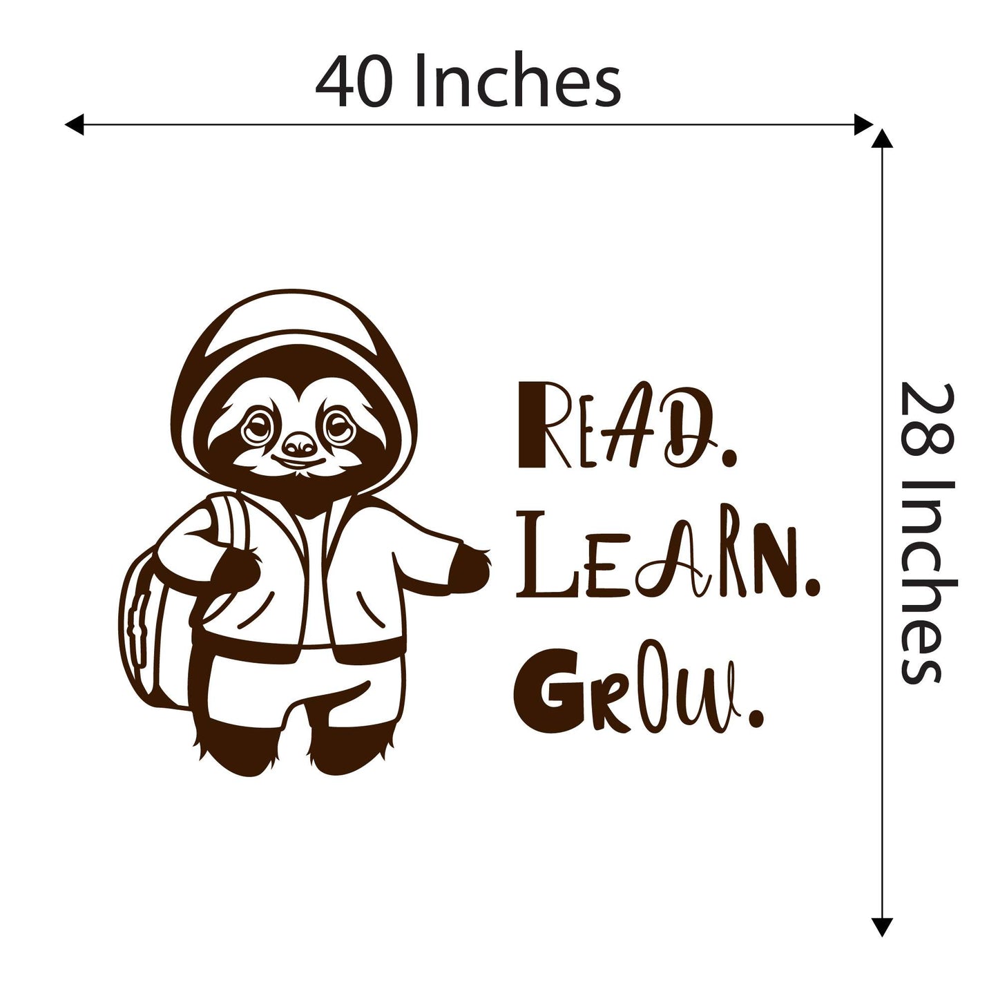 Design With Vinyl Adorable Animal Wall Decal Read Learn Grow Cute Happy Cartoon Sloth Kids Room Wall Design