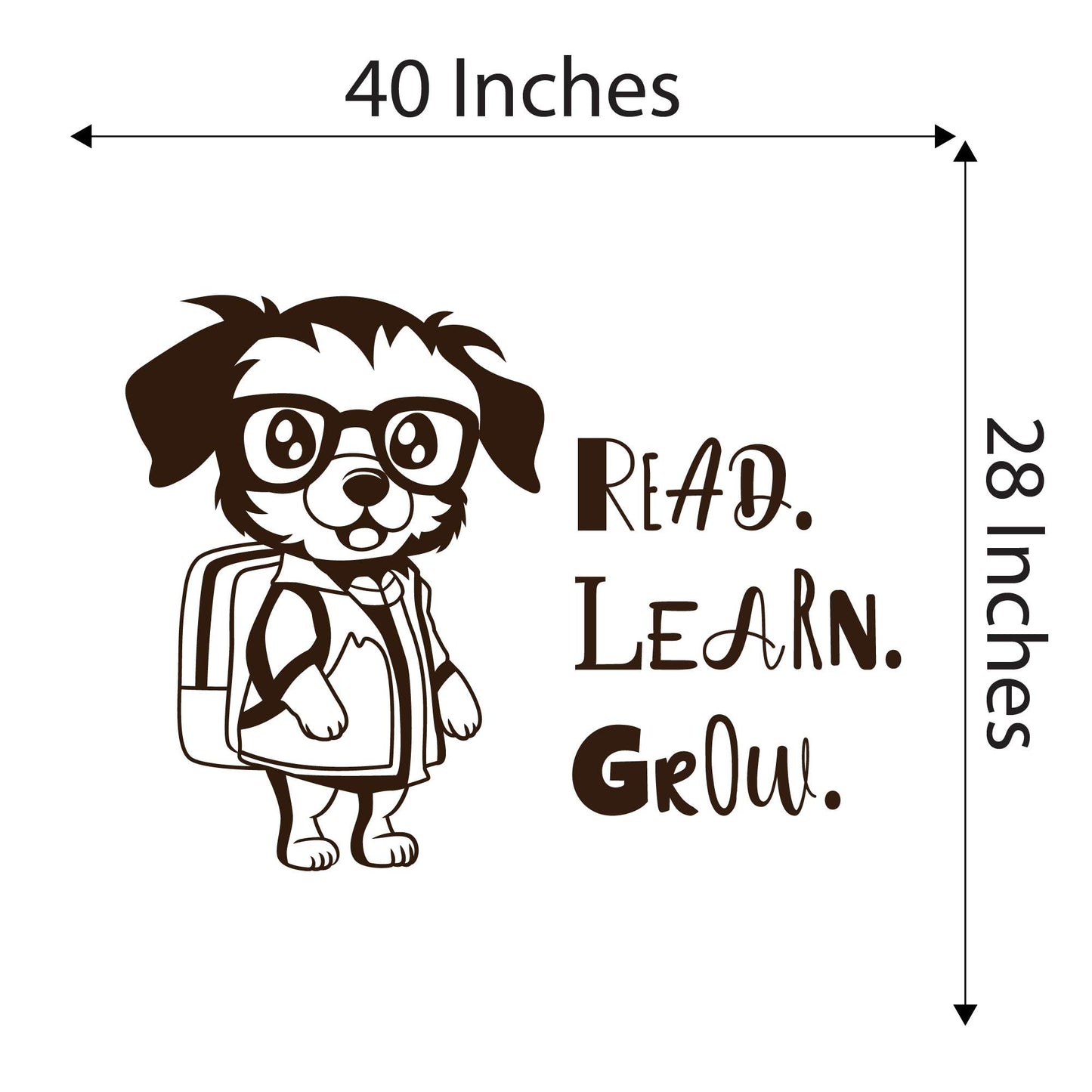 Design With Vinyl Adorable Animal Wall Decal Read Learn Grow Cute Happy Cartoon Dog Kids Room Wall Design