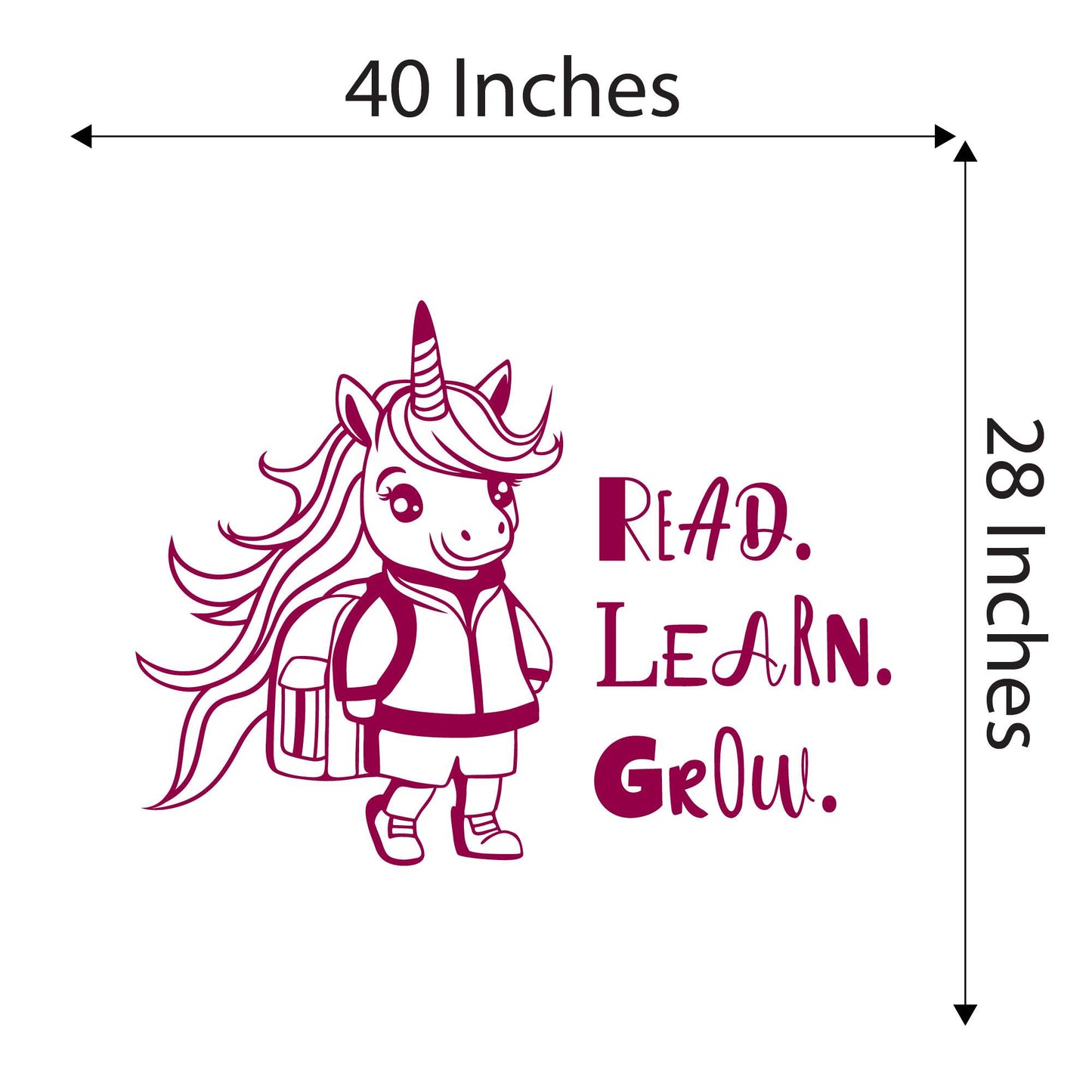 Design With Vinyl Adorable Animal Wall Decal Read Learn Grow Cute Happy Cartoon Unicrorn Kids Room Wall Design