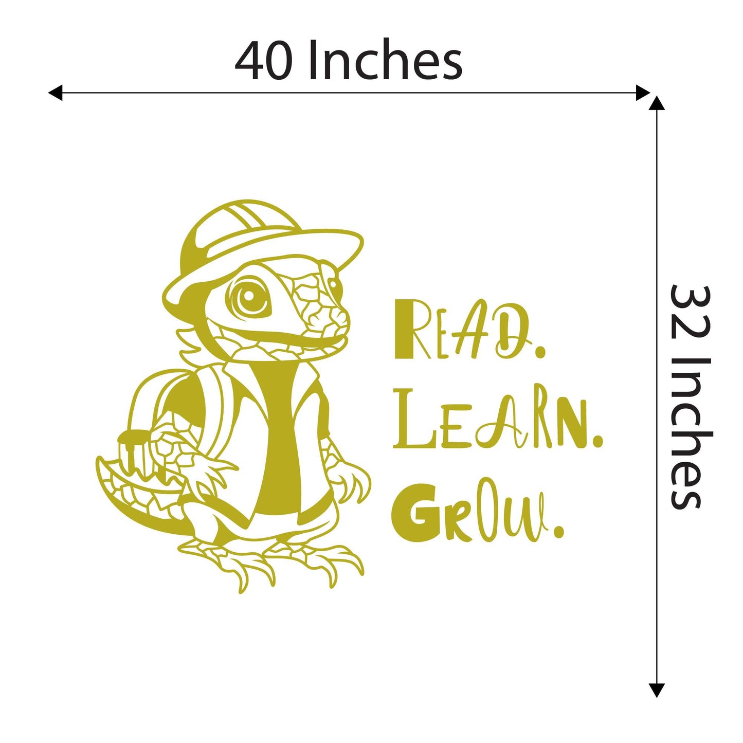 Design With Vinyl Adorable Animal Wall Decal Read Learn Grow Cute Happy Cartoon Iguana Kids Room Wall Design