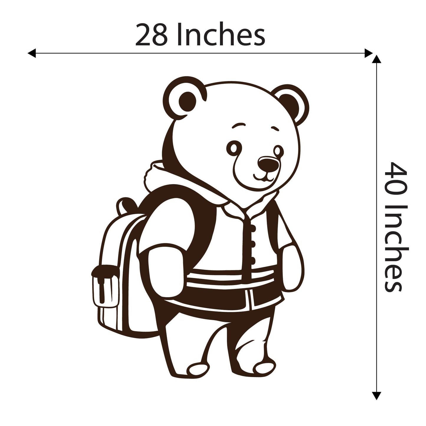Design With Vinyl Adorable Animal Wall Decal Cute Cartoon Bear Wearing Backpack School Design