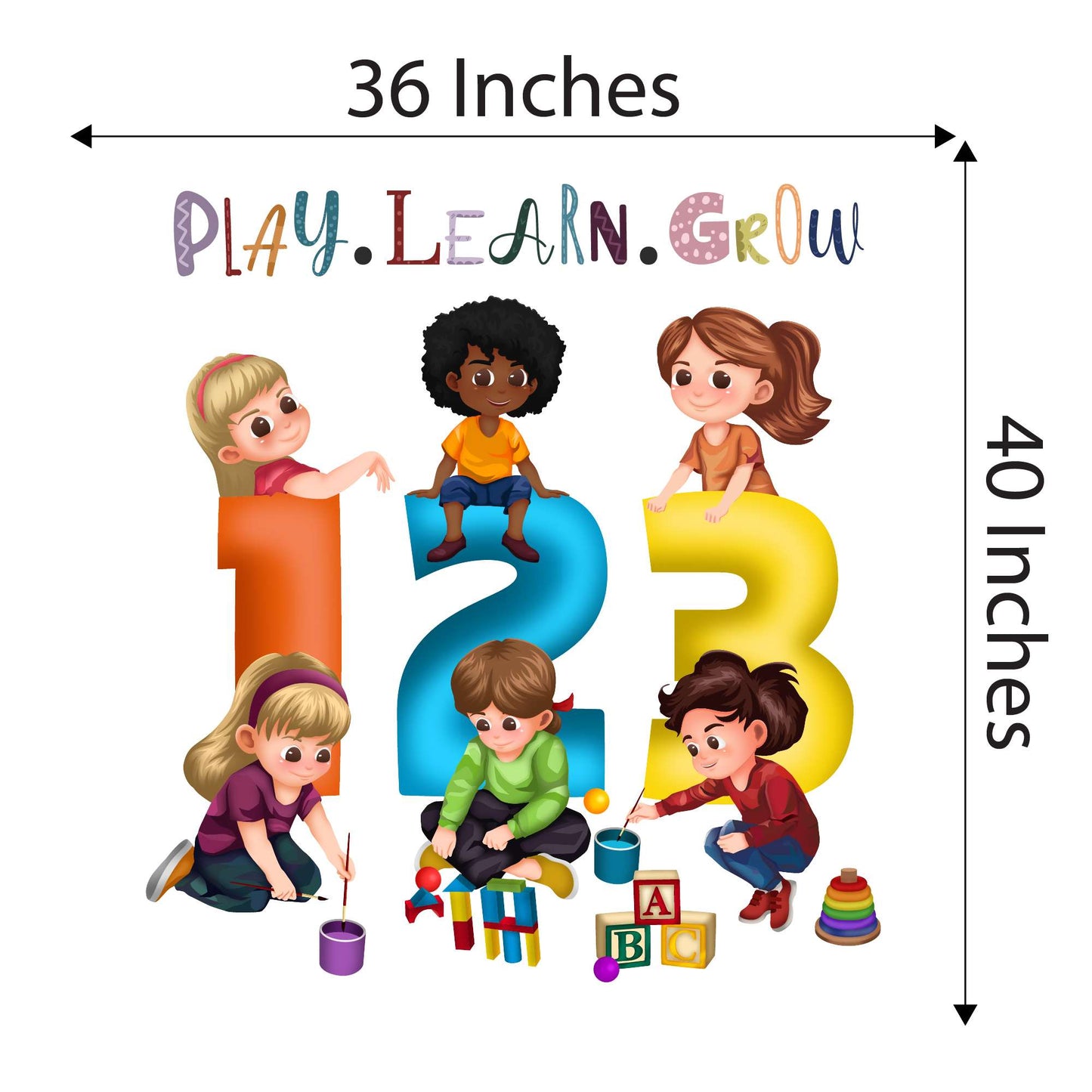 Design With Vinyl Playful Kids Wall Decal 123 Colorful Numbers Educational Kids Learning Design
