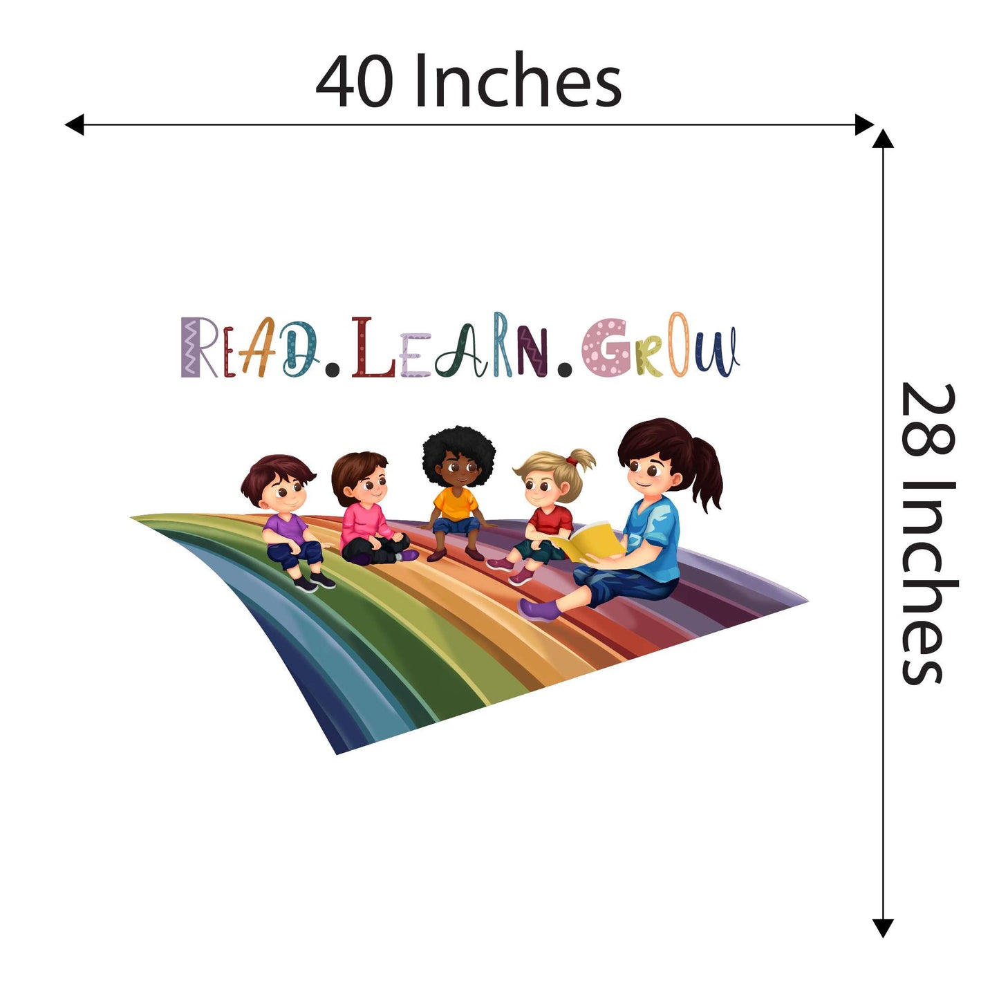 Design With Vinyl Playful Rainbow Wall Decal Play Learn Grow Cute Playful Children Playing On Rainbow Design