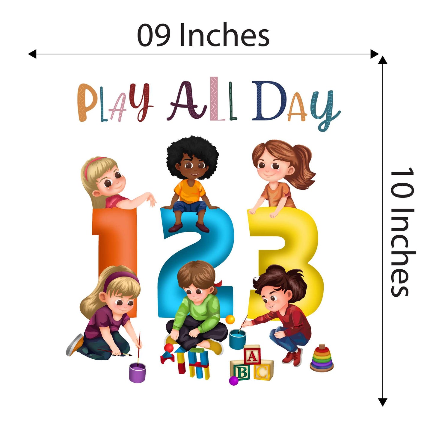 Design With Vinyl Playful Kids Wall Decal 123 Colorful 123 Numbers Playful Kids Wall Art Design