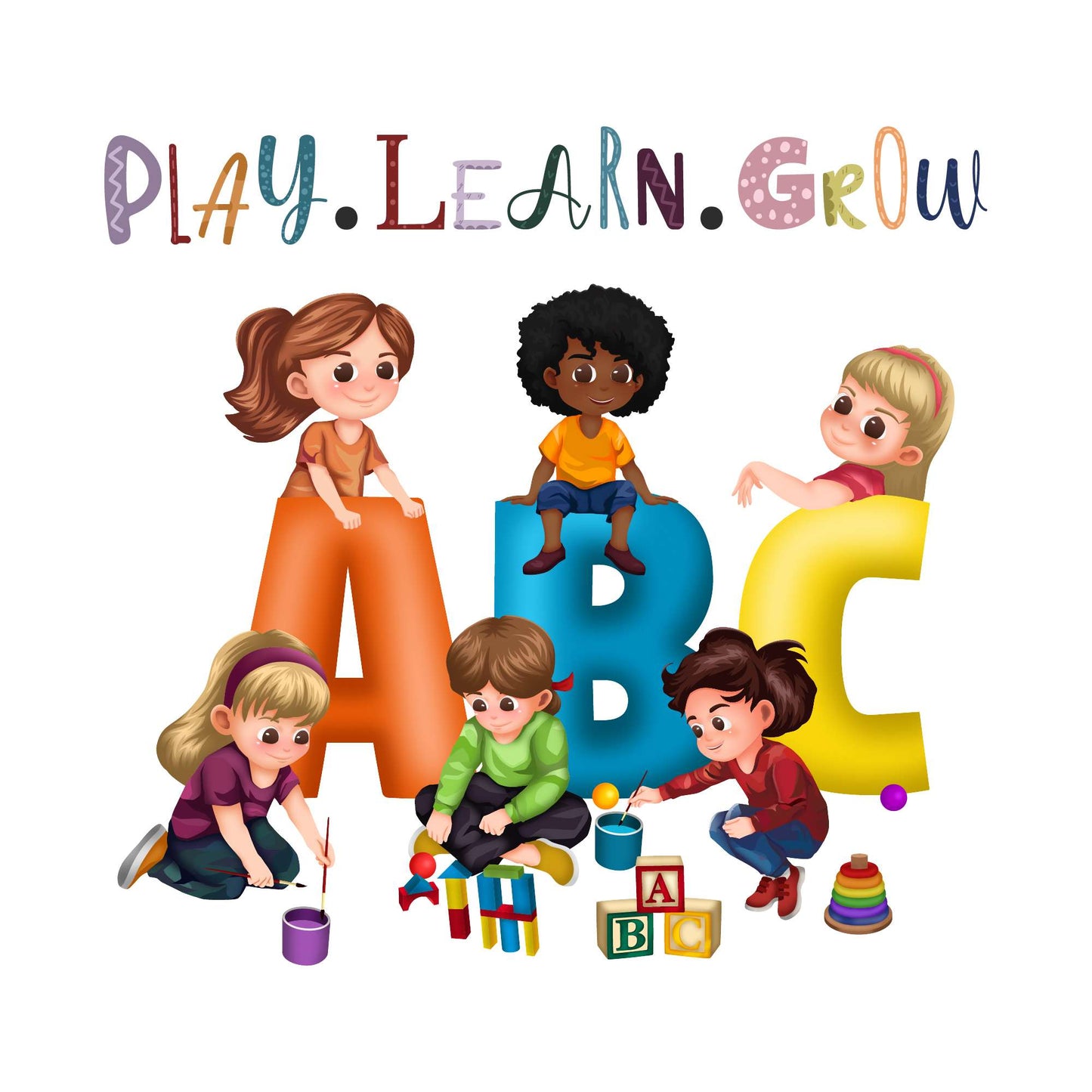 Design With Vinyl Playful Kids Wall Decal Abc Cute Children Playing Colorful Abc Letters Design