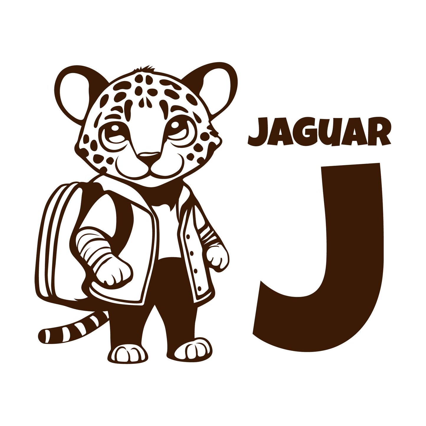 Design With Vinyl Adorable Animal Wall Decal Jaguar J For Jaguar Cartoon Kids Room Wall Design