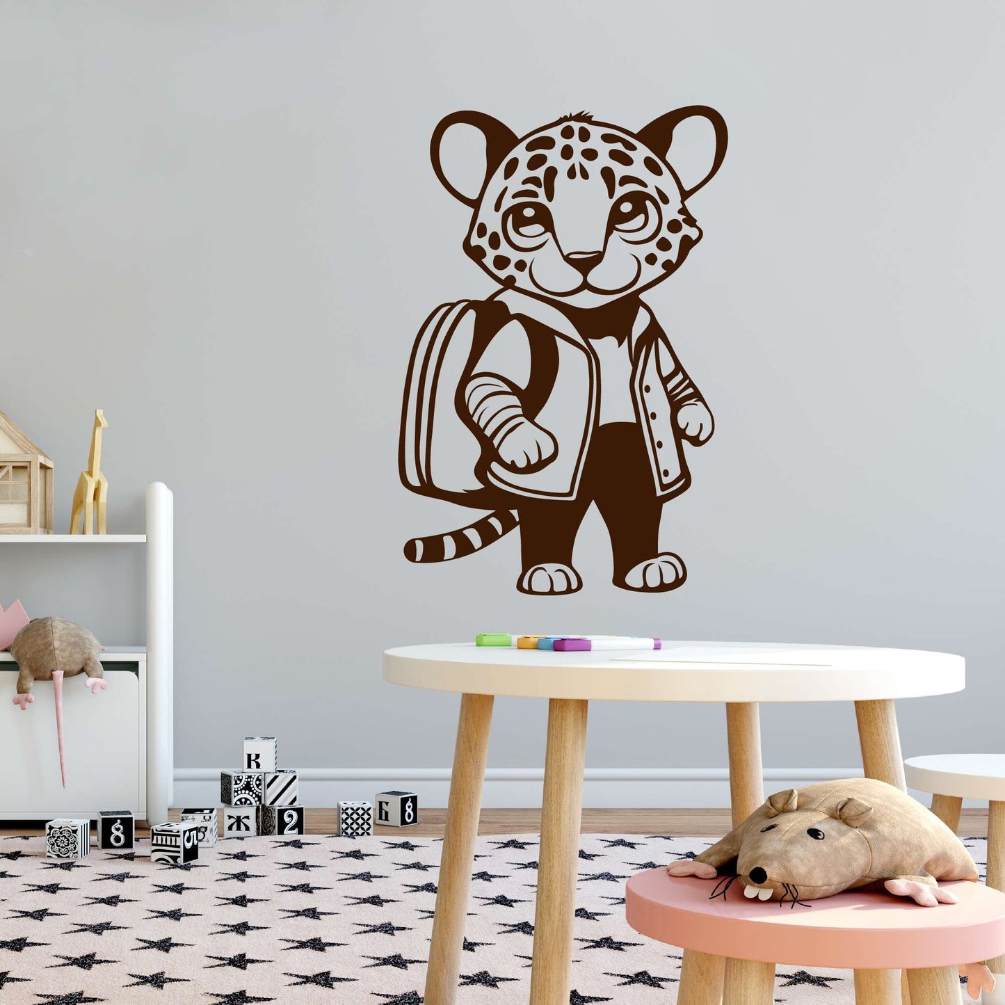 Design With Vinyl Adorable Animal Wall Decal Cute Cartoon Jaguar Silhouette Kids Room Design