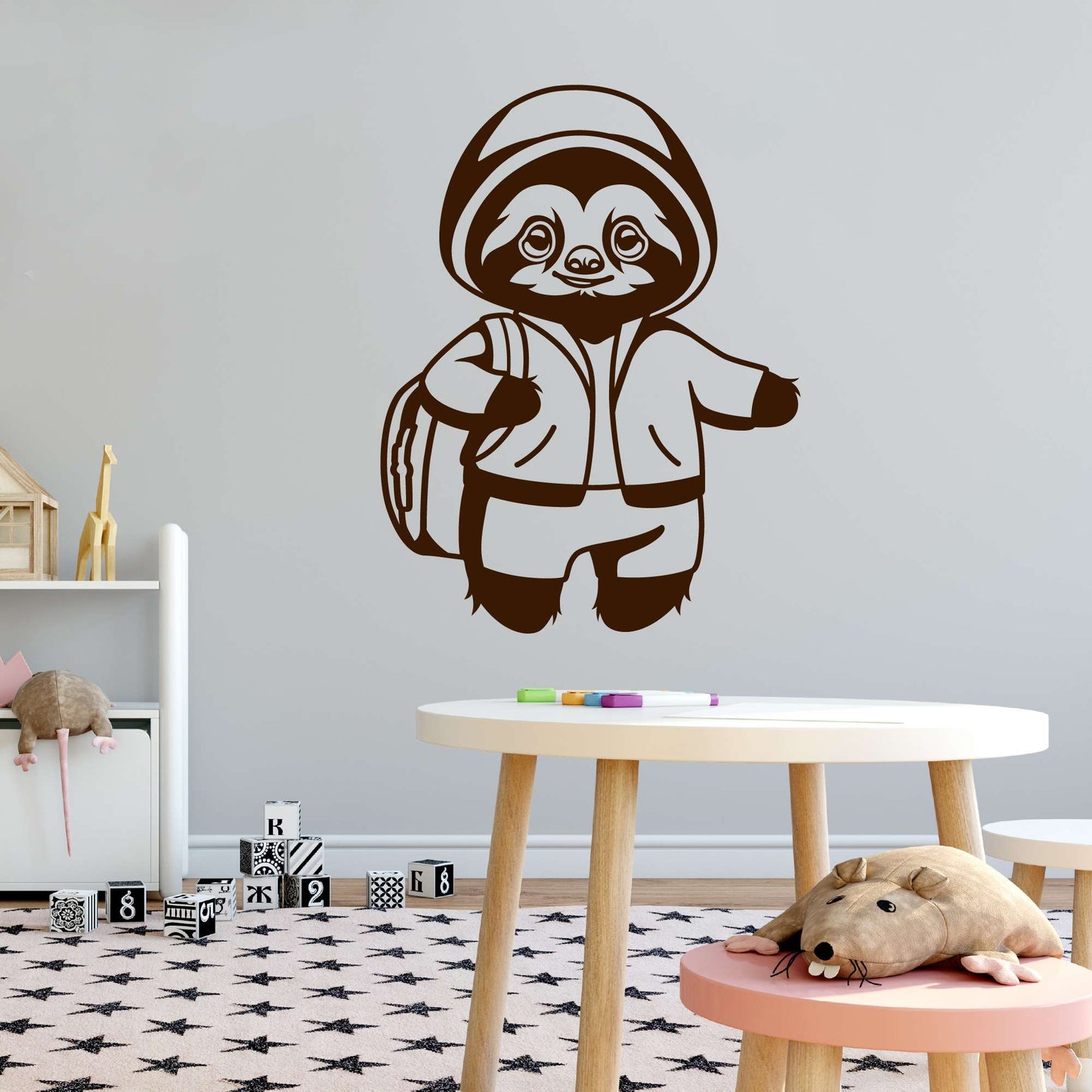 Design With Vinyl Adorable Animal Wall Decal Cute Cartoon Sloth Silhouette Kids Room Design