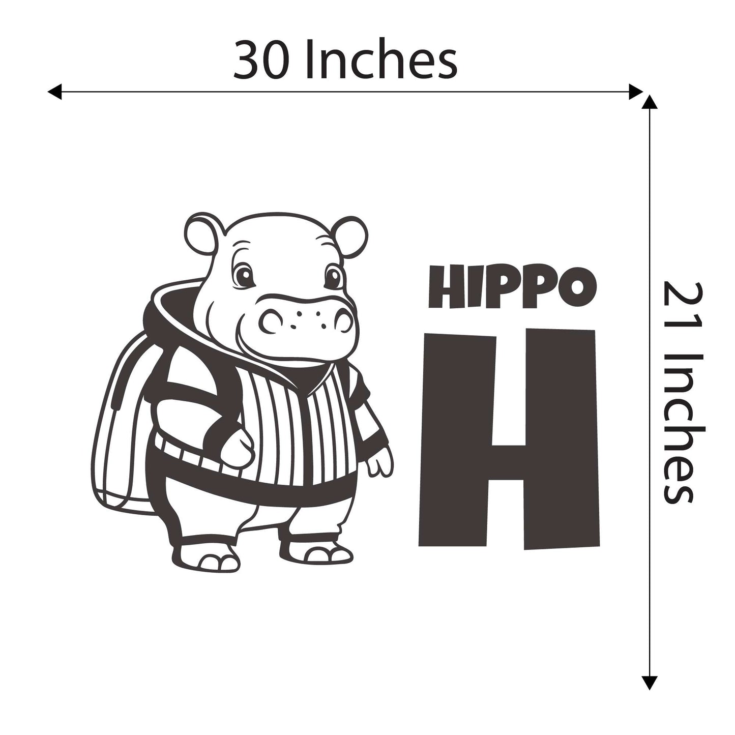 Design With Vinyl Adorable Animal Wall Decal Hippo H For Hippo Cute Cartoon Hippo Wall Art Design