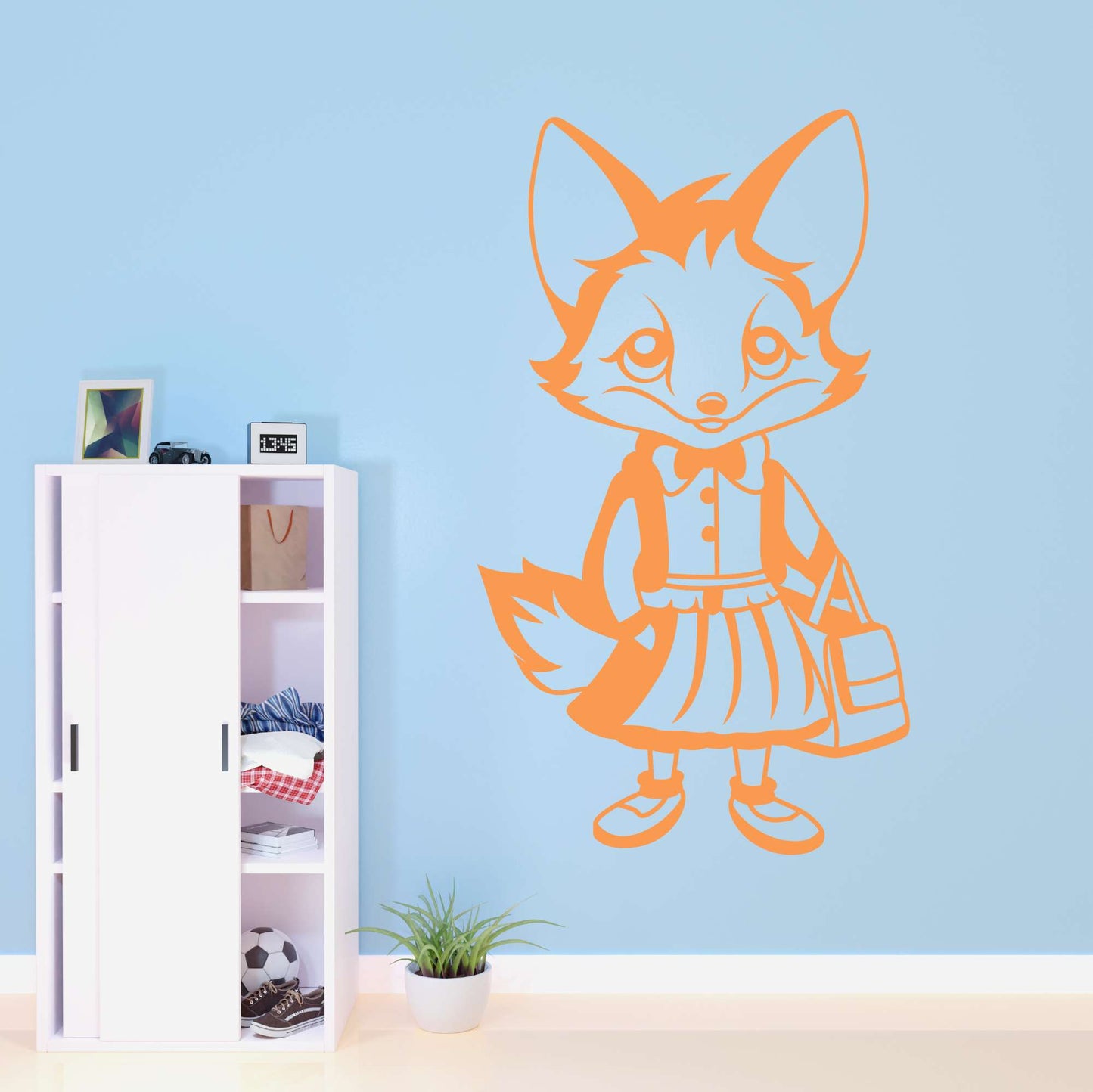 Design With Vinyl Adorable Animal Wall Decal Cute Cartoon Fox Silhouette Kids Room Wall Design