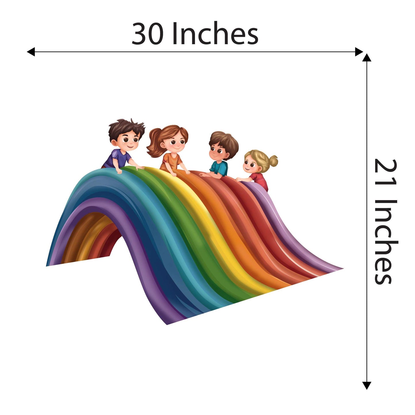 Design With Vinyl Playful Rainbow Wall Decal Cute Kids Sliding On Rainbow Wall Design Art