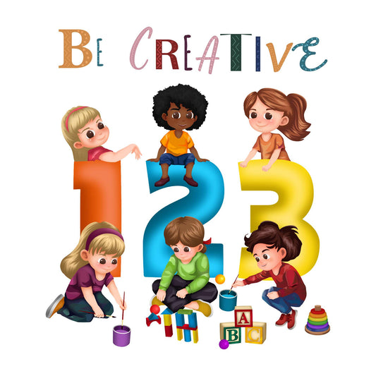 Design With Vinyl Playful Kids Wall Decal 123 Colorful 123 Numbers Cute Kids Playing Design