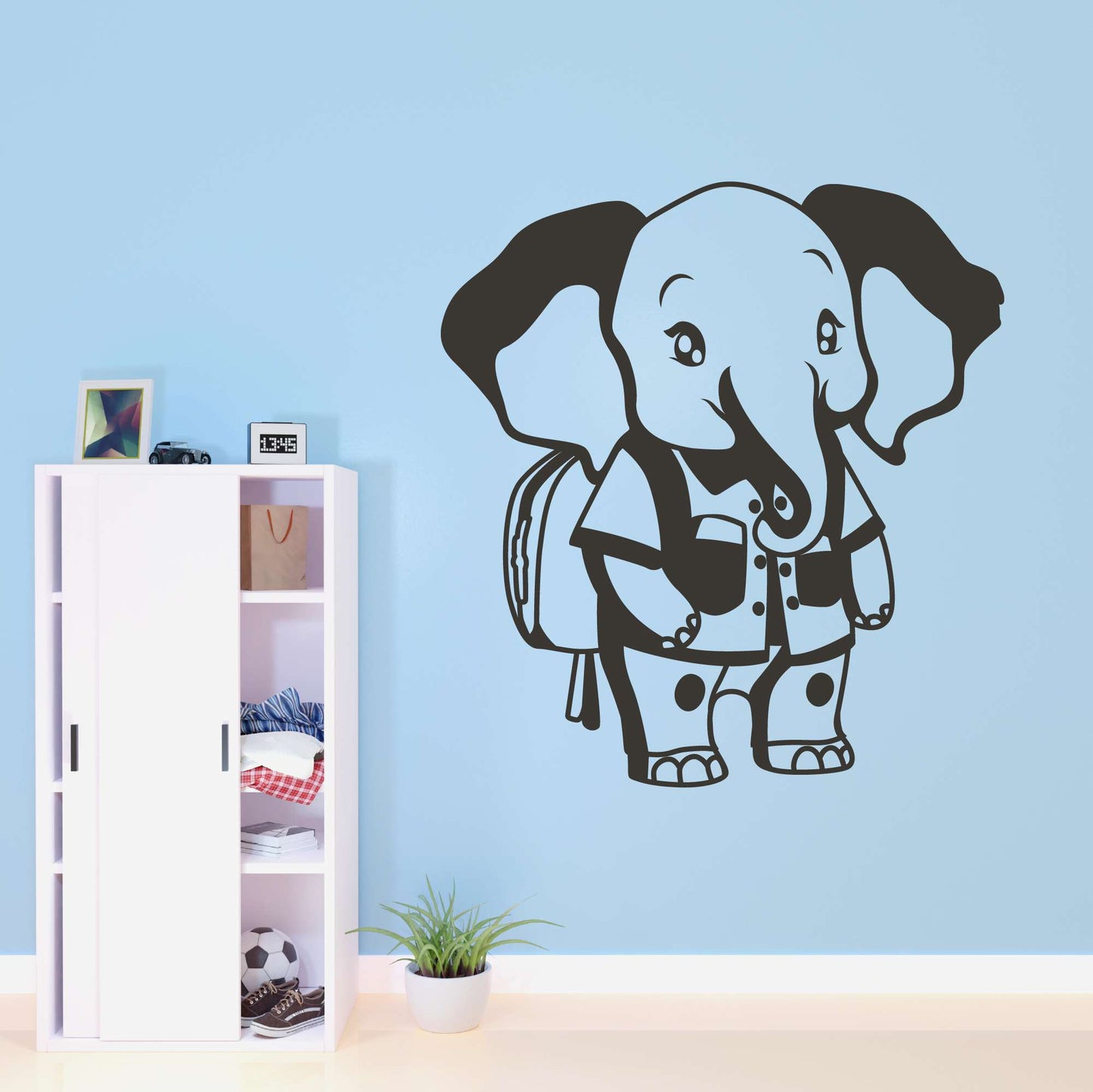 Design With Vinyl Adorable Animal Wall Decal Cute Cartoon Elephant Silhouette Wall Design