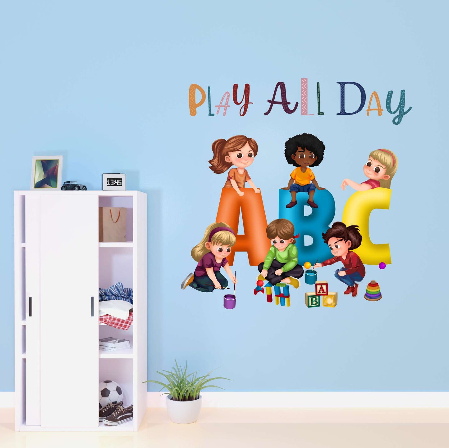 Design With Vinyl Playful Kids Wall Decal Abc Colorful Alphabets Educational Kids Learning Art