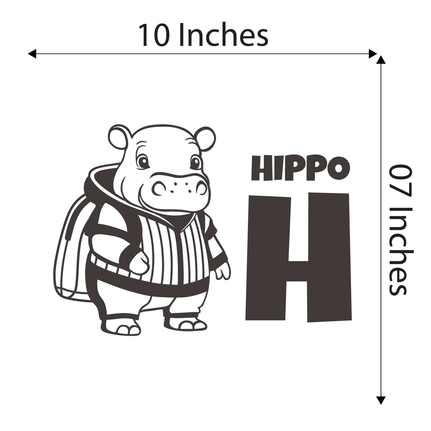 Design With Vinyl Adorable Animal Wall Decal Hippo H For Hippo Cute Cartoon Hippo Wall Art Design