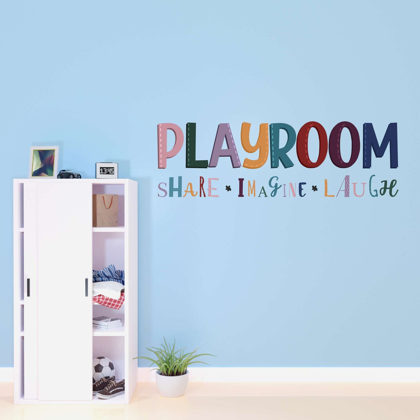 Design With Vinyl Playful Kids Wall Decal Playroom Share Imagine Laugh Playroom Wall Decor Kids Room Design