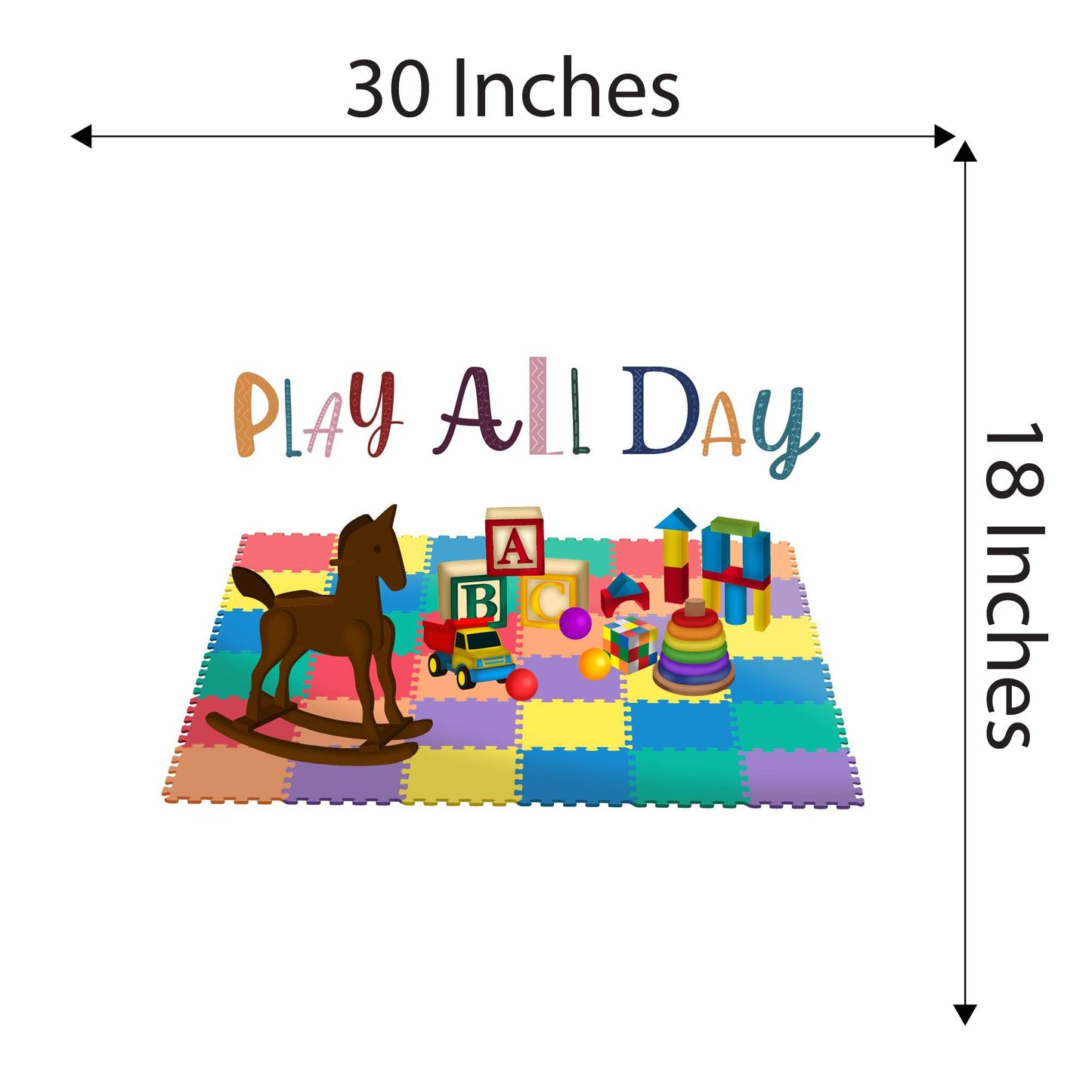 Design With Vinyl Playful Toys Wall Decal Play All Day Playful Kids Beautiful Toys On A Playmat Design