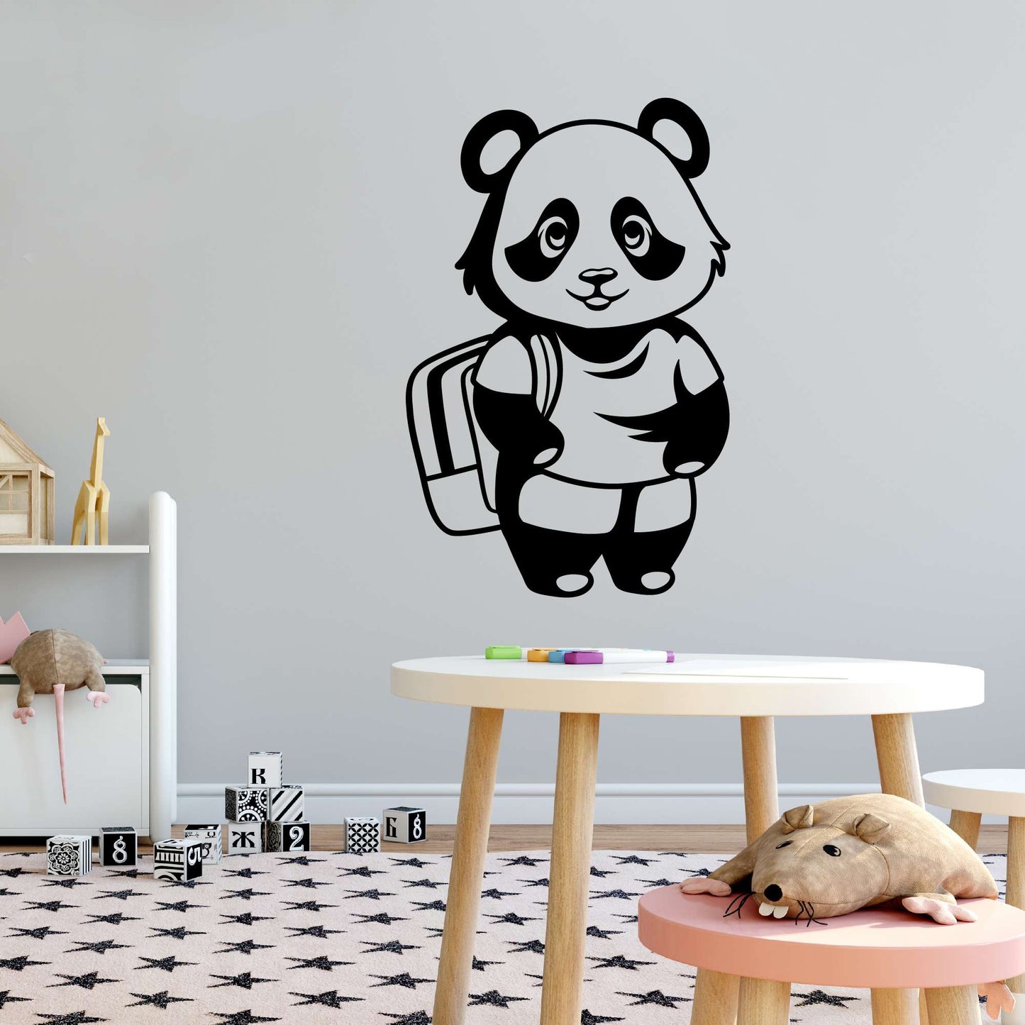 Design With Vinyl Adorable Animal Wall Decal Cute Cartoon Panda Silhouette Kids Room Design