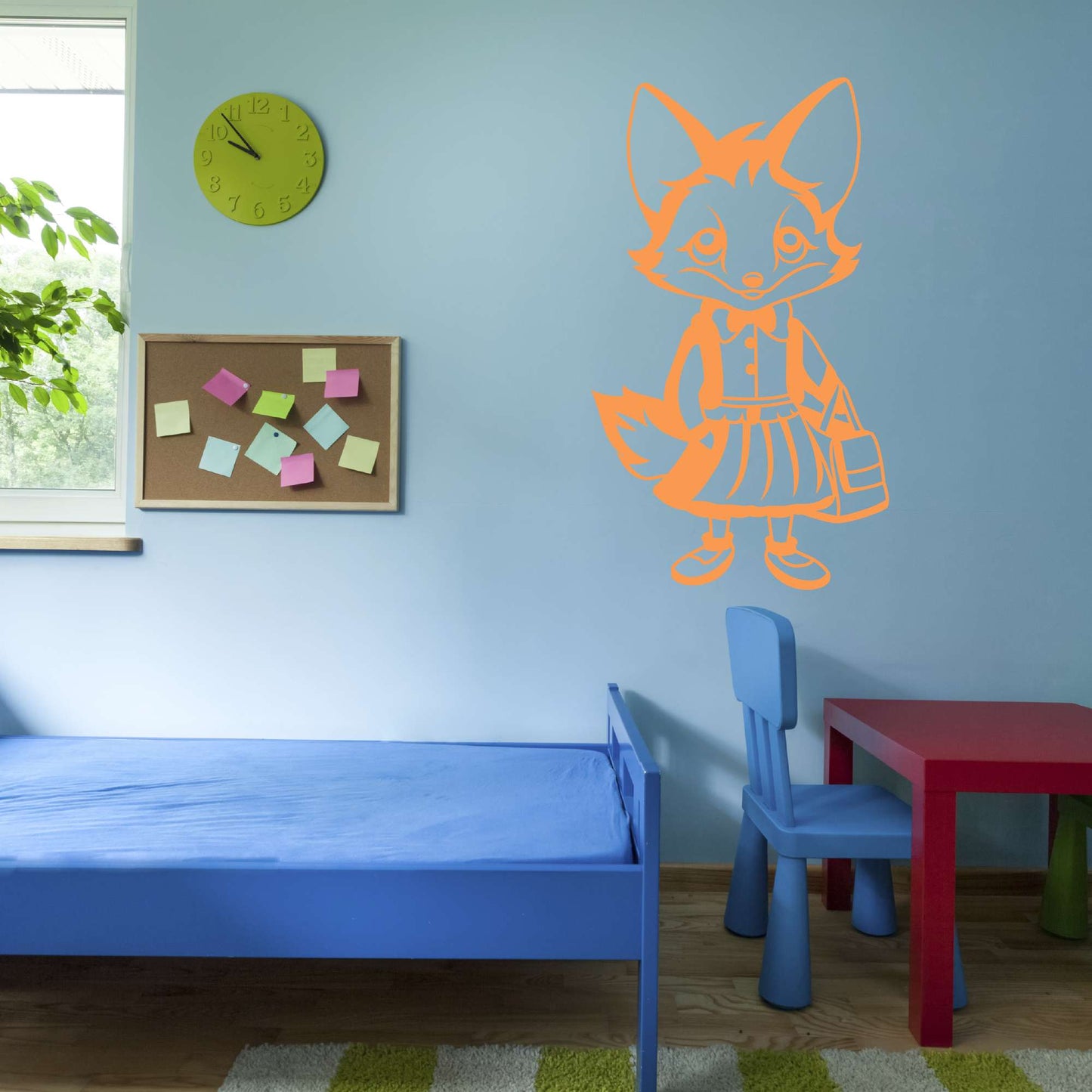 Design With Vinyl Adorable Animal Wall Decal Cute Cartoon Fox Silhouette Kids Room Wall Design