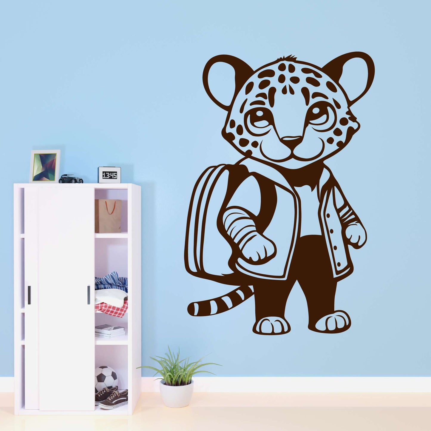 Design With Vinyl Adorable Animal Wall Decal Cute Cartoon Jaguar Silhouette Kids Room Design