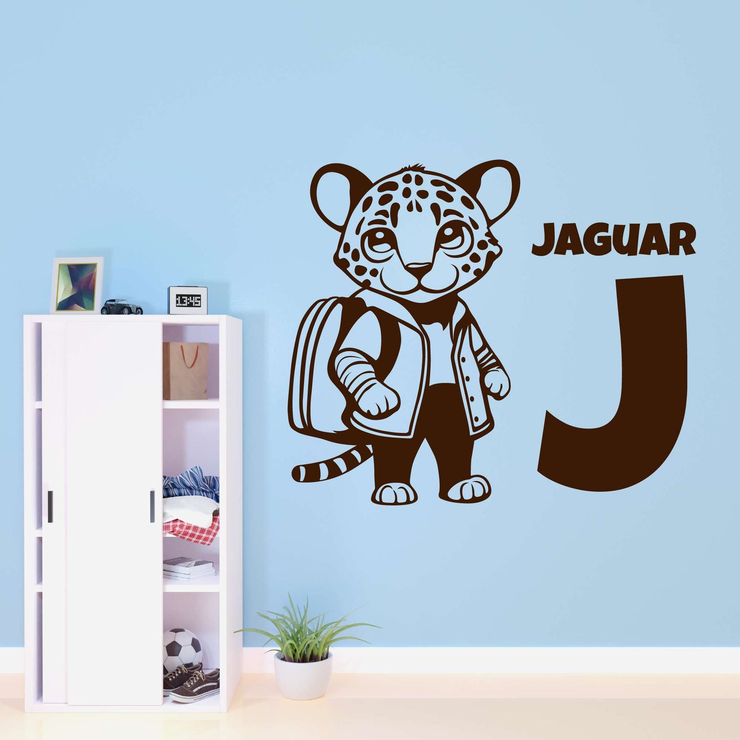 Design With Vinyl Adorable Animal Wall Decal Jaguar J For Jaguar Cartoon Kids Room Wall Design