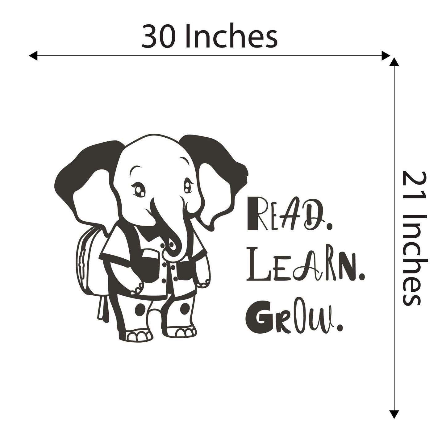 Design With Vinyl Adorable Animal Wall Decal Read Learn Grow Cute Happy Cartoon Elephant Kids Room Wall Design